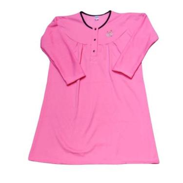 Imagem de Camisola Flanelada Senhora Botoes Frente Manga Longa Inverno - dani li