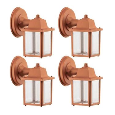 Imagem de Conjunto 4 Arandelas de Parede Cobre Termoplástico Lâmpada E27 Luminária Decorativa Dital