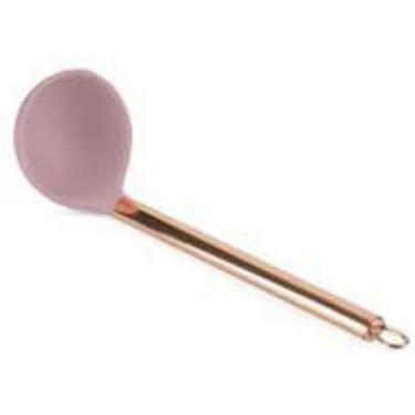 Imagem de Concha de nylon com cabo de aco inox rose 30 cm - Lyor