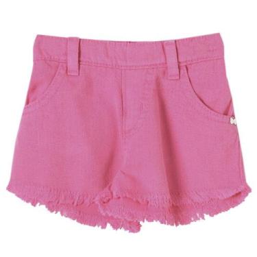 Imagem de Shorts Bebê Look Jeans Sarja Collor - PINK - M, M, Pink