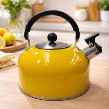Imagem de Chaleira inox colors apito 2 litros - Wincy, branco