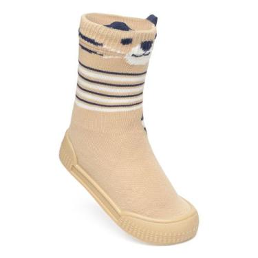 Imagem de Meia Sola Antiderrapante Meninos Infantil TIgre Pimpolho -, 74308e, Ti