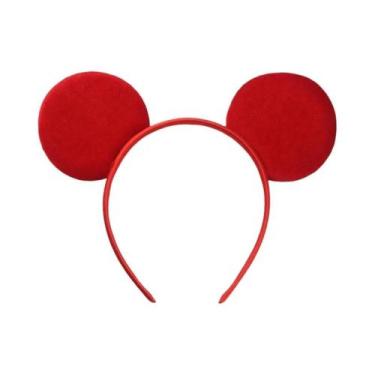 Imagem de Tiara De Veludo Com Orelhas De Rato Para Meninas, Faixa De Cabelo Maci