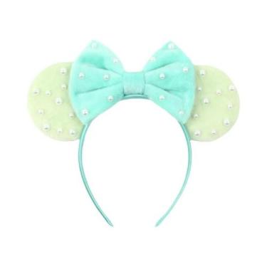 Imagem de Tiara De Veludo Com Orelhas De Rato Para Meninas, Faixa De Cabelo Maci