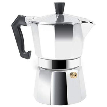 Imagem de Moka Pot - 3/6/9/12 xícaras de alumínio tipo italiano Moka Pot Espresso Cafeteira fogão uso doméstico escritório quente (300ml)