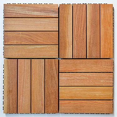 Imagem de Kit Deck em Placa de Madeira Modular Base Plástica 30x30cm com 25 Placas Isabela Revestimentos Cumaru