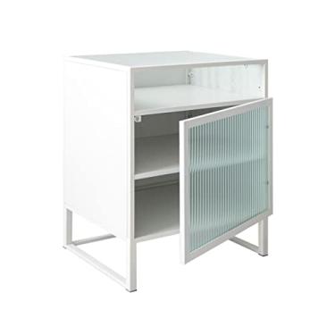 Imagem de Mesa de centro mesa lateral quadrada painel de vidro moderno pequena mesa de centro sala de estar sofá de escritório mini mesa de canto armazenamento de canto mesas de canto (cor: C)