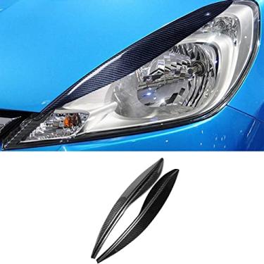 Imagem de JEZOE Lâmpada de fibra de carbono para decoração de sobrancelha adesivo decalque de guarnição, para Honda Fit 2009 2010 2011 2012 Acessórios exteriores do carro