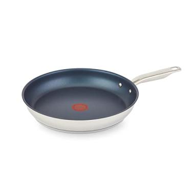 Imagem de Frigideira T-Fal Platinum de aço inoxidável de 30,5 cm, segura para forno de indução de até 500F, panelas e frigideiras, pode ser lavada na lava-louças, prata