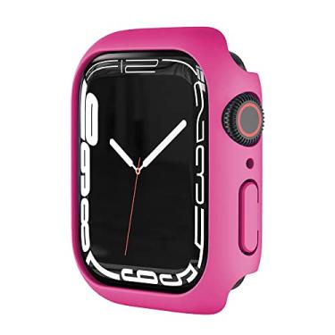 Imagem de SOLOLUP Capa para Apple Watch de 44 mm, capa protetora rígida de policarbonato para séries SE, 6, 5, 4 - rosa vermelha