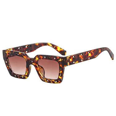 Imagem de Óculos de sol punk feminino masculino quadrado designer estilo hippie óculos de sol oco, óculos de leopardo, tamanho único