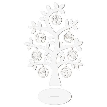 Imagem de Árvore  Branca Com Bolinhas De Natal 28cmx40cm - Cria Arte Laser