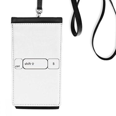 Imagem de Símbolo de teclado ctrl Shift B bolsa de celular para pendurar bolso preto