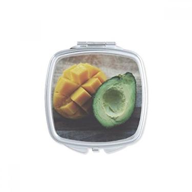 Imagem de Tropical Fruit Abacate Imagem Quadrada Espelho Portátil Compacto Bolso Maquiagem Dupla Face Vidro