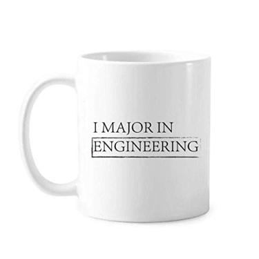 Imagem de Caneca clássica com citação I Major In Engineering Caneca de cerâmica branca presente com alças 350 ml
