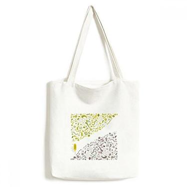 Imagem de Linda bolsa de lona com ilustração de célula de criatura verde bolsa de compras casual