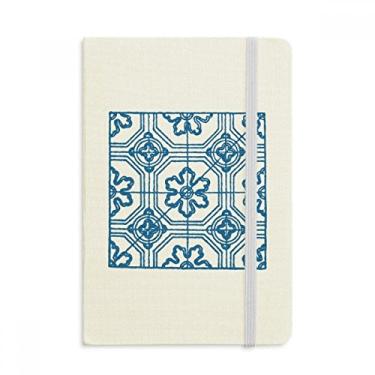 Imagem de Caderno de ilustração floral com estampa azul Talavera, capa dura oficial, diário clássico