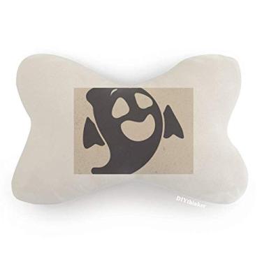 Imagem de DIYthinker Almofada para apoio de cabeça Ghost Full Laugh of Hallowmas com acabamento de carro, almofada para decoração de pescoço