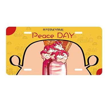 Imagem de DIYthinker Biscoitos de chocolate em creme sorvete placa etiqueta decoração de carro dia da paz