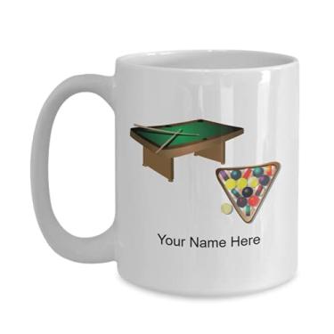 Imagem de SpreadPassion Caneca de mesa de bilhar personalizada, xícara de café de mesa de bilhar, ideia de presente de mesa de bilhar - Caneca de café de 445 ml