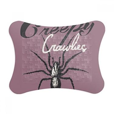 Imagem de Moldura de quebra-cabeça com estampa de teia de aranha e insetos, decoração de quadros, ornamento de jogo