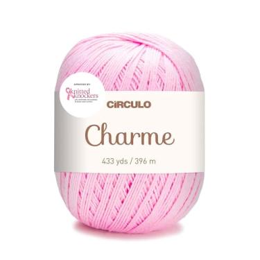 Imagem de Circulo Charme Fio de algodão para crochê e tricô, 100% fio de algodão mercerizado, algodão virgem brasileiro - fio rosa para crochê - Cor 3526 - rosa doce, 150 g, 433 m - esporte