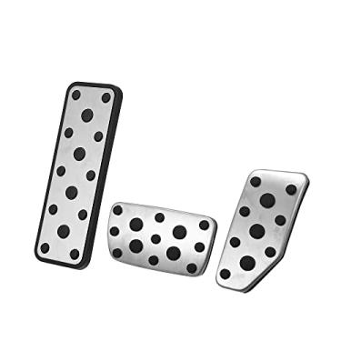 Imagem de A ABSOPRO Conjunto de capa de pedal de freio pedal acelerador a gás para Subaru Forester 2009-2019 aço inoxidável borracha tom prata preto (conjunto com 3)