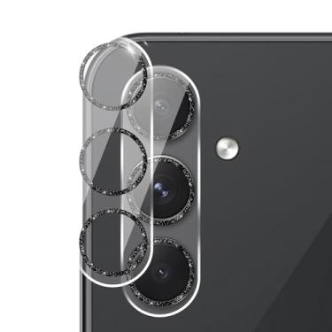 Imagem de MONASAY Pacote com 2 protetores de lente de câmera compatíveis com Samsung Galaxy S24 de 6,2 polegadas [anti-arranhões] [cobertura total] 9H anel de alumínio embutido de vidro temperado capa para
