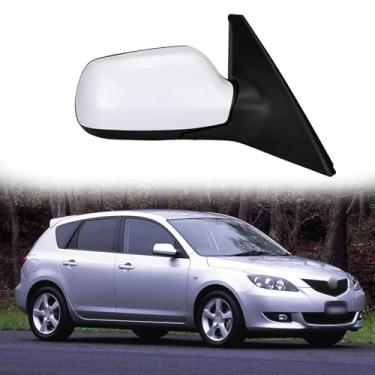 Imagem de Espelho retrovisor adequado para Mazda 3 BK M3 2006-2012 Espelho lateral de substituição para montagem de espelho lateral para Mazda 3 acessórios, ajuste de lente, dobrável elétrico