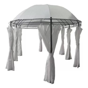 Imagem de Tenda Gazebo Pergolado Redondo Com Cortinas 3,5m - Jardim