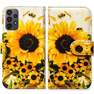 Imagem de Capa para Galaxy A23 5G, Bcov Sunflower Bee Flip Phone Case Capa Carteira com Slot para Cartão Suporte para Samsung Galaxy A23 5G
