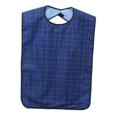Imagem de menolana Babador adulto para idosos protetor de roupas confortável tamanho grande ajustável 75x45cm pano para comer para homens e mulheres, Azul