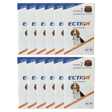 Imagem de Ection Anti Pulgas E Carrapatos 10kg a 20kg - Caixa Com 24 Comprimidos mastigáveis