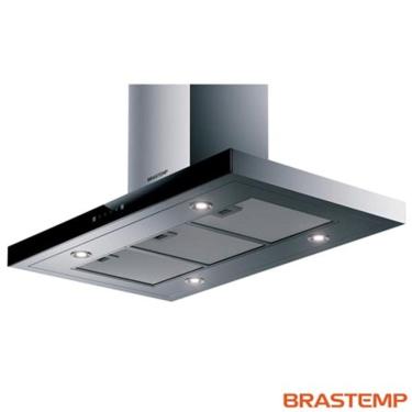 Imagem de Coifa de Ilha Brastemp 100 cm Inox 5 e 6 bocas com Painel Touch on Glass - BAF10AR