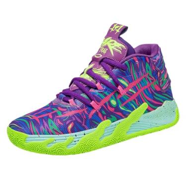 Imagem de didopery Tênis masculino de basquete com cadarço e cano alto, estilo chinês, respirável, antiderrapante, para atividades ao ar livre, amortecimento para treinamento físico, atlético, Cor, 42