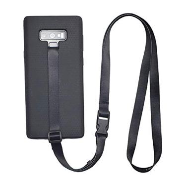 Imagem de foneleash Cordão de telefone 3 em 1 para pescoço e alça de mão (preto)