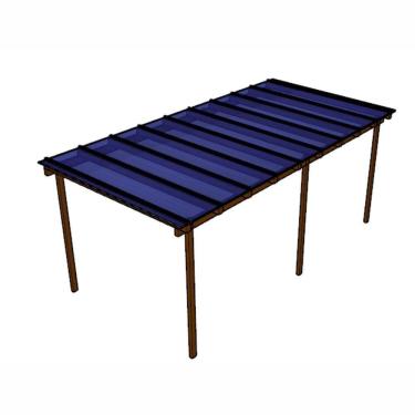 Imagem de Kit Policarbonato Azul 6mm 6,00m X 1,50m - Perfis Naturais