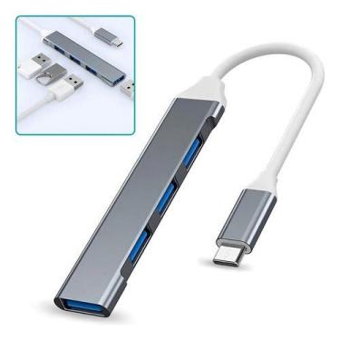 Imagem de Hub Usb-c 3.0 4 Portas 1 Usb 3.0 E 3 Usb 2.0 5 Gbps Mxt, Marrom