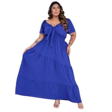 Imagem de Vestido Longo Liso Em Duna G1, G2, G3 E G4 1 Geração - Reyn Store, Azu