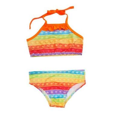 Imagem de Biquini Infantil Moda Praia Verão Pop It Proteção Uv50 1ao7 - anjo da 