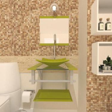 Imagem de Gabinete Vidro 40 cm Banheiro - Durável - Cores Variadas - Cubas E Gab