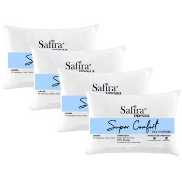 Imagem de Kit Com 04 Travesseiros Algodão 100% Percal 180 Fios para dormir de la