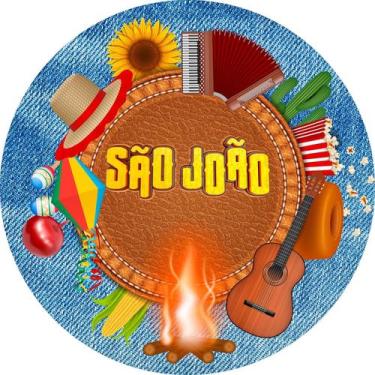 Imagem de Painel De Festa Redondo 1,50x1,50 - Festa Junina São João Fogueira 008