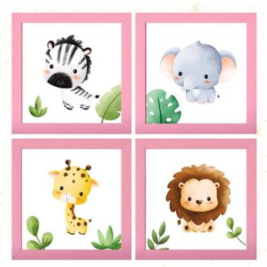 Imagem de Quadrinhos Decorativo para Quarto de Bebê Infantil Menino Menina Safar