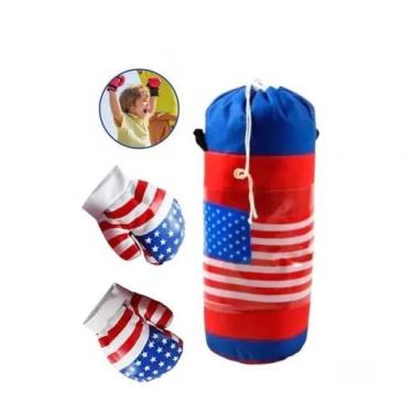Imagem de Kit Saco de Pancada Infantil + Luvas de Boxe Muai Thay - Wellmix