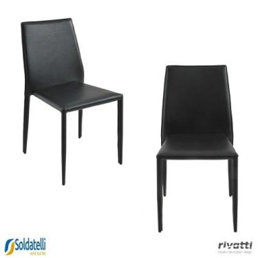 Imagem de Kit 2 Peças Cadeira Amanda PVC Várias Cores - Rivatti, PRETA