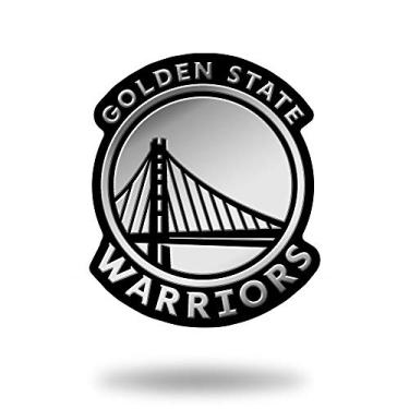 Imagem de Rico Industries Adesivo 3D com emblema automotivo com acabamento cromado da NBA Golden State Warriors