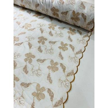 Imagem de Tecido Cambraia de Linho bordada (1m x 1,3m) - Impacto tecidos, Estamp