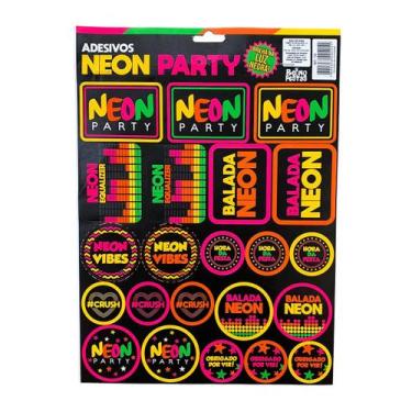Imagem de Adesivos Neon - 22 unidades - Reino das Festas