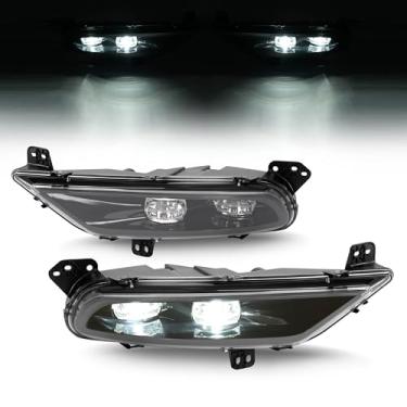 Imagem de HECASA Par de faróis de neblina de LED compatível com Chrysler 300 2015-2024 substituição para CH2592154 CH2593154 para-choque dianteiro farol de neblina lente transparente caixa preta - lado do